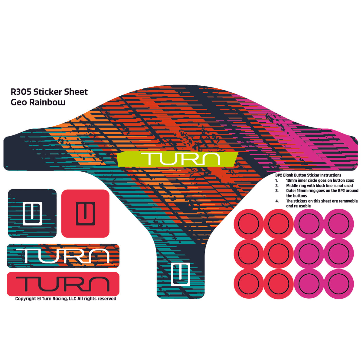 R305 Sticker Sheets Geo Rainbow