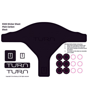 R320 Sticker Sheet - Plain Carbon Black