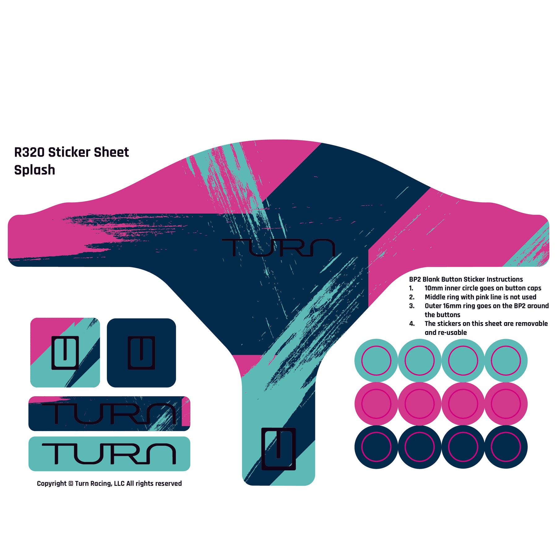 Turn R320 Sticker Sheet - Splash
